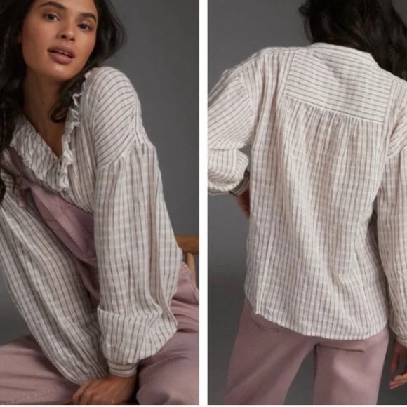 Anthropologie Pilcro Brianna Ruffle Blouse - Picture 8 of 11